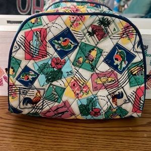 Vera Bradley medium zip cosmetic bag Cuban stamps